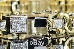 Diamond Bracelet 8.00 ct Pave Set Designer Mens 10K Yellow Gold Over 8.25