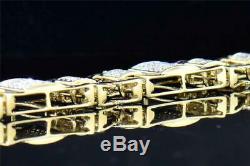 Diamond Bracelet 8.00 ct Pave Set Designer Mens 10K Yellow Gold Over 8.25