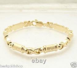 Diamond Cut Hugs & Kisses Bracelet Necklace Set 14K Yellow Gold Clad Silver 925