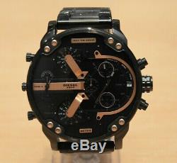 Diesel Mr Big Daddy Dz7312 57mm Black Rose Gold Stainless Steel Mens Watch