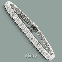 Double Row Tennis Bracelet 14K White Gold Finish 12Ct With VVS1 Diamond 7.25'