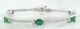 Elegant Tennis Engagement Bracelet 925 Silver 16.45ct Green Oval Cut Cz Stone