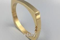 Estate 18K Yellow Gold Over Square Bangle Bracelet in7.5 For Men's/Women Unisex