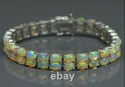 Ethiopian Opal Tennis Bracelet 925 Sterling Silver 2 Layer Opal Bracelet Jewelry