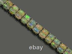 Ethiopian Opal Tennis Bracelet 925 Sterling Silver 2 Layer Opal Bracelet Jewelry