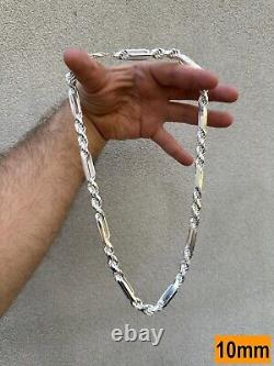 FigaRope Milano Chain Real Solid 925 Sterling Silver Necklace Or Bracelet 4-10mm