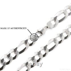 Figaro 13MM Sterling Silver Italian Solid Chain Necklace or Bracelet 925 Italy