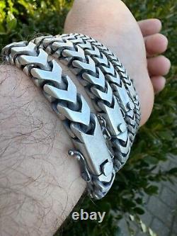 Franco Bracelet Black Oxidized Real 925 Sterling Silver Box Clasp 4-10mm Mens