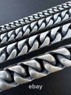 Franco Bracelet Black Oxidized Real 925 Sterling Silver Box Clasp 4-10mm Mens