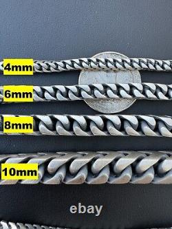 Franco Bracelet Black Oxidized Real 925 Sterling Silver Box Clasp 4-10mm Mens