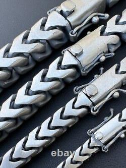 Franco Bracelet Black Oxidized Real 925 Sterling Silver Box Clasp 4-10mm Mens