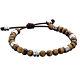 Fred Bennett Leather Bracelet With Tiger's Eye And Sterling Silver Beads Men's