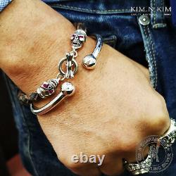 Free Engraving 925 Silver Mens Torque Bangle Bracelet HeavyQualitySolid