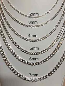 GENUINE Italy 925 SOLID Sterling Silver CURB CUBAN Chain or Bracelet