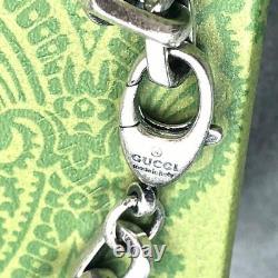 GUCCI Interlocking Bracelet G Logo Chain Only Sterling Silver. 925 Auth Used F/S