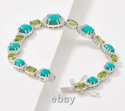 Generation Gem Sterling Silver Turquoise & Peridot Bracelet 7-1/4 QVC $245.00