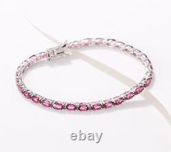 Generation Gems Oval-Cut Pink Rhodolite Tennis Bracelet, Sterling Silver, 8-1/4