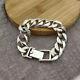 Genuine 925 Sterling Silver 20mm Curb Link Chain Men's Bracelet 8.66inch