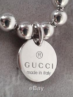 Genuine GUCCI Boule Sterling Silver Charm Bracelet, interlocking GG RRP £380