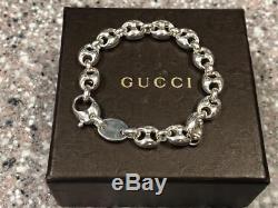 Genuine Gucci Sterling Silver 7.5 Inches Marina Chain Bracelet