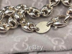Genuine Gucci Sterling Silver 7.5 Inches Marina Chain Bracelet