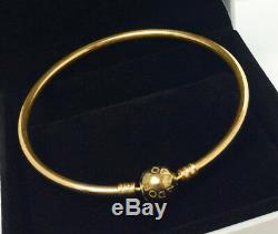 Genuine PANDORA Bangle Bracelet 14K Gold Plated 590713 Gold Vermeil