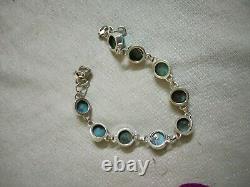 Genuine Turquoise Bracelet 925 Sterling Silver Tennis Bracelet Charm Bracelet