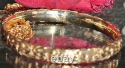 Gold over 925 sterling silver bracelet 8.0 byzantine bangle handmade 16.3gr