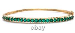 Gold over Sterling Silver Emerald Clamp Bracelet
