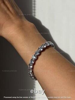 Gorgeous 20Ct Round Cut Diamond Tennis Bracelet 14K White Gold Finish 7 Inch