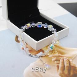 Gorgeous Aurora Austria Bracelet with Crystals 18K White Gold Adjustable 7-9