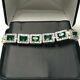 Green Emerald & Diamond Halo Bracelet Wedding Jewelry 14k Gold Over Gift 7.25