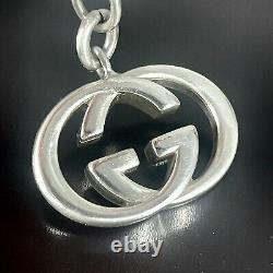 Gucci GG interlocking Charm Bracelet Oval link Chain Sterling Silver 925