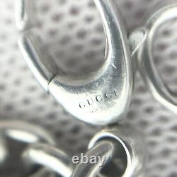 Gucci GG interlocking Charm Bracelet Oval link Chain Sterling Silver 925