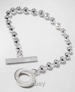 Gucci Italy Sterling Silver Toggle Boule Bracelet New