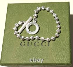 Gucci Italy Sterling Silver Toggle Boule Bracelet New