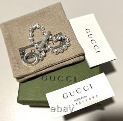 Gucci Italy Sterling Silver Toggle Boule Bracelet New