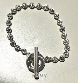 Gucci Italy Sterling Silver Toggle Boule Bracelet New