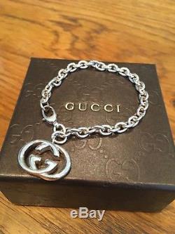 Gucci Sterling Silver GG Logo Bracelet 20cm