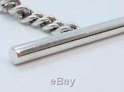HERMES Sterling Silver 925 Croisette Toggle Bracelet 6.25