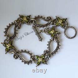 HE Barbara Bixby Diamond Peridot Paisley Link Sterling Silver 18K Bracelet