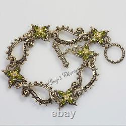 HE Barbara Bixby Diamond Peridot Paisley Link Sterling Silver 18K Bracelet