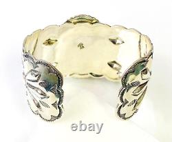 HSN Chaco Canyon Sterling Silver 3 Stone Kingman Turquoise Cuff Bracelet M/L