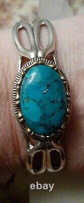 HSN Designer Fine Sterling Silver Turquoise cuff Bracelet sz small 6-7 Barse 925