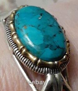 HSN Designer Fine Sterling Silver Turquoise cuff Bracelet sz small 6-7 Barse 925