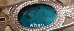 HSN Designer Fine Sterling Silver Turquoise cuff Bracelet sz small 6-7 Barse 925