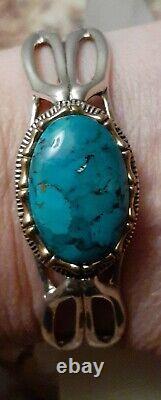 HSN Designer Fine Sterling Silver Turquoise cuff Bracelet sz small 6-7 Barse 925
