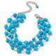 Hsn Sleeping Beauty Turquoise Sterling Silver 4-strand 7.25 Bracelet
