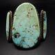 Huge Vintage Navajo Sterling Silver & Dry Creek Turquoise Cuff Bracelet 110g