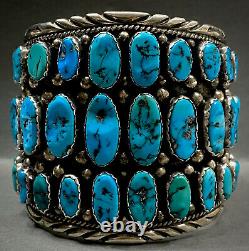 HUGE Vintage Navajo Sterling Silver Turquoise Cuff Bracelet FINAL PRICE DROP